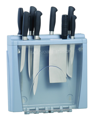 San Jamar STK1008 Saf-T-Knife® Station, holds up to (8) knives