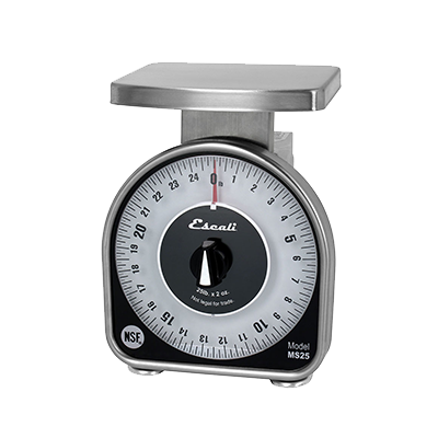 San Jamar SCMDL25 Mechanical Dial Scale, 25 lb. x 2 oz., 6" x 4-5/8" platform, NSF