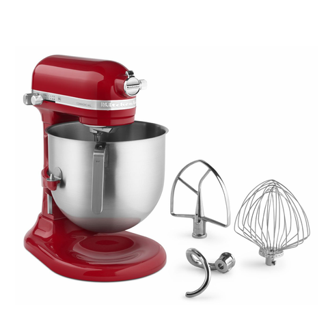 Batidora de pie comercial KitchenAid® KSM8990ER, tazón de 8 cuartos con elevador, roja