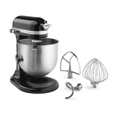 Batidora de pie comercial KitchenAid® KSM8990OB, tazón de 8 cuartos con elevador, negro