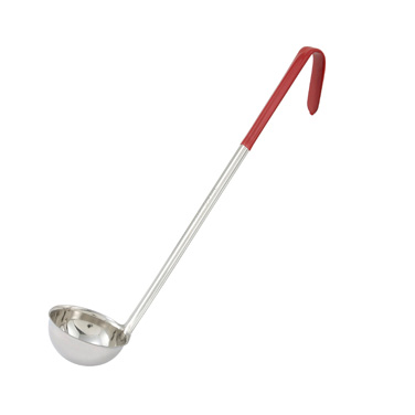 Winco LDC-2 Color-Coded Ladle, 2 oz., 12-1/2" handle, one-piece, stainless steel, red