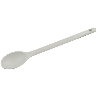 Winco NS-12W Off White Nylon 12" Solid Serving Spoon