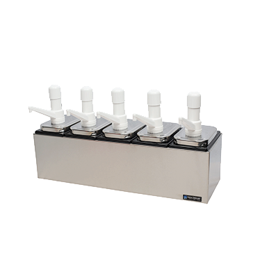 San Jamar P9715 Condiment Pump Service Center, countertop, double well, 24"L x 7-7/8"W x 12-1/2"H