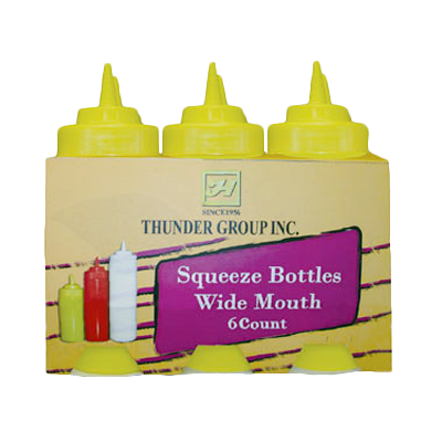 Thunder Group PLTHSB016YW Squeeze Bottle 16 Oz. Wide Mouth Yellow Plastic