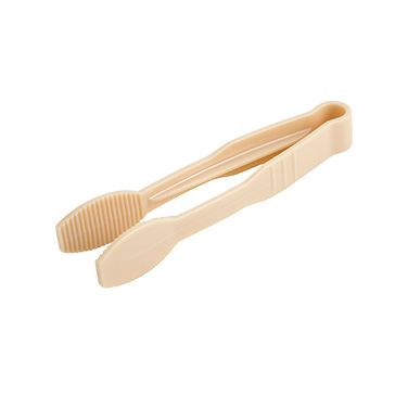 Winco PUTF-6B 6" Beige Polycarbonate Flat Serving Tongs