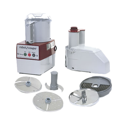 Robot Coupe R2DICE Combination Food Processor, 2.9 liter gray polycarbonate bowl with handle, vegetable prep attachment with external ejection