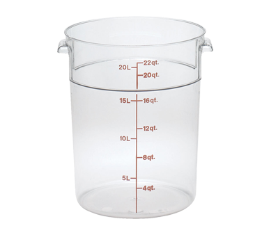 Cambro RFSCW22135 Round Storage Container 22 Qt., Plastic Clear, NSF