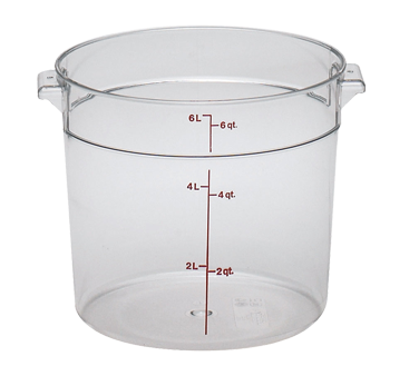 Cambro RFSCW6135 Round Storage Container 6 Qt. Plastic Clear, NSF