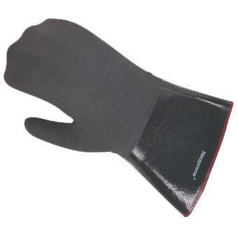 San Jamar 6786RMT Neoprene Rubber Fryer Temperature Protection Oven Mitt, 14" Length, USDA Accepted