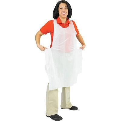 San Jamar 8706 Disposable Bib Apron, 28" X 46", White