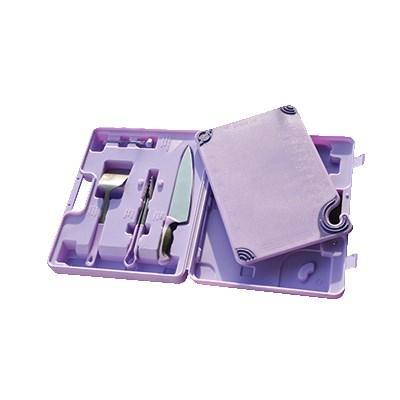 San Jamar ASZ121812SYS Allergen Saf-T-Zone System With Stainless Tong, Turner, Chef Knife & Cutting Board