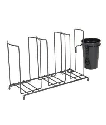 San Jamar C8005WF Cup & Lid Organizer, 5 Stacks, Black