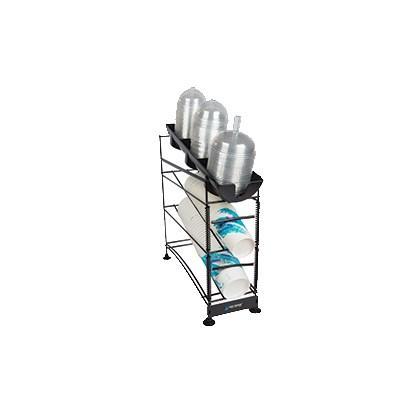 San Jamar C8503WFD Wireworks Cup & Lid Organizer, 3-Tier, Steel Wire Frame