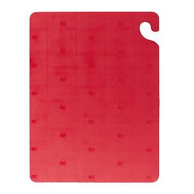 San Jamar CB121812RD Cut-N-Carry Cutting Board With Hook, 12" X 18" X 1/2", Red, NSF