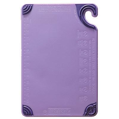 San Jamar CBG121812PR Saf-T-Grip Allergen Saf-T-Zone Cutting Board, 12" X 18" X 1/2", Purple, NSF