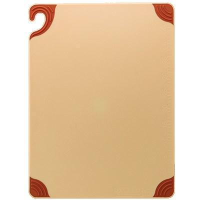 San Jamar CBG152012BR Saf-T-Grip Cutting Board, 15" X 20" X 1/2", Brown, NSF