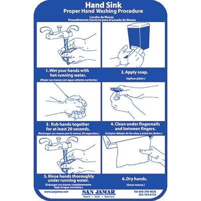 San Jamar HWWLCT Hand Washing Station Smart Chart