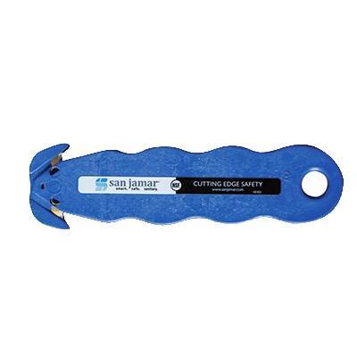 San Jamar KK401BL Klever Kutter Box Cutter, 4-1/2"L X 1-1/2"W X 1/2"H, Blue, Made In USA, NSF