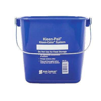 San Jamar KP196KCBL Kleen-Pail Kleen Color, 6 Qt., Meets HACCP Guidelines, Blue