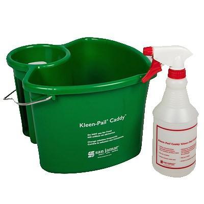 San Jamar KP500 Kleen-Pail Caddy, Includes (1) 4 Qt. Pail And (1) 24 Oz. Spray Bottle, Green