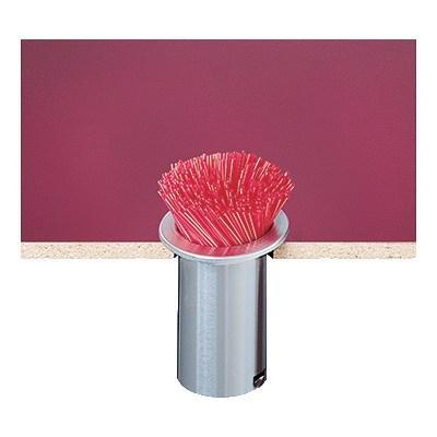 San Jamar L320C In-Counter Straw Dispenser 5-3/8" Tube Diameter X 6" Long, 22-Gauge Stainless Steel