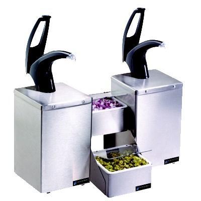 San Jamar P4826BK Frontline Condiment System, Countertop, Dual, 20-1/4"W X 20-1/8"D X 12"H, Black, NSF