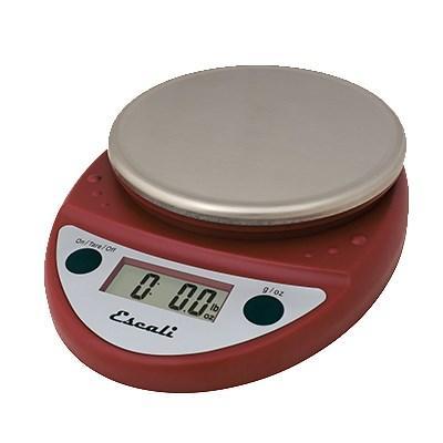 San Jamar SCDGP11RD Escali 11 Lb Round Digital Scale With Removable Platform, Warm Red, NSF