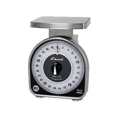 San Jamar SCMDL50 Escali 50 Lb Mechanical Dial Scale - 4.63" X 6", Stainless Steel, NSF