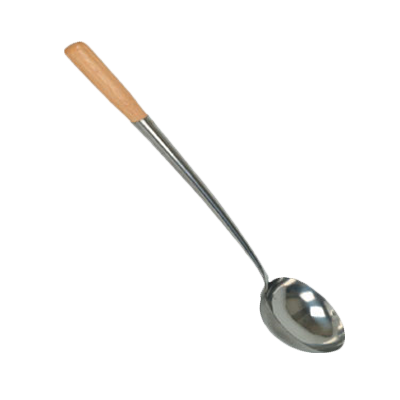 Thunder Group SLLD310 8 oz Stainless Steel Chinese Serving Ladle w/ Wooden Handle