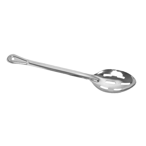 Thunder Group SLSBA312 15" Stainless Steel Slotted Flat Handle Basting Spoon