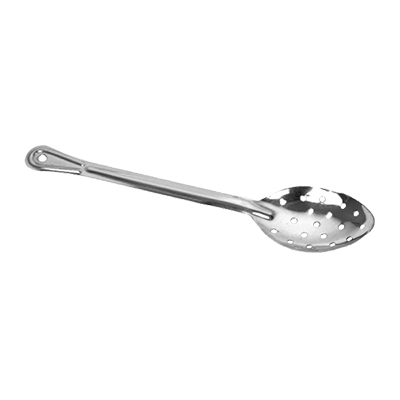 Thunder Group SLSBA313 15" Stainless Steel Perforated Flat Handle Basting Spoon