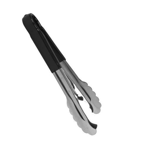 Thunder Group SLTG810K 10"L Stainless Steel Black Handle Utility Tongs