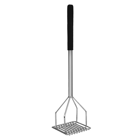 Thunder Group SLTMA018C Potato Masher, 18"L, square face, soft grip handle, chrome plated