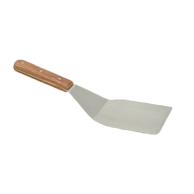 Thunder Group SLTWHT005 Hamburger Turner, solid, 4" x 5" blade, 13-1/2" OA length, wood handle, stainless steel