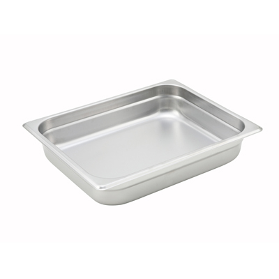 Winco SPJH-202 Steam Table Pan, Half Size, 10-3/8" x 12-3/4" x 2-1/2" Deep