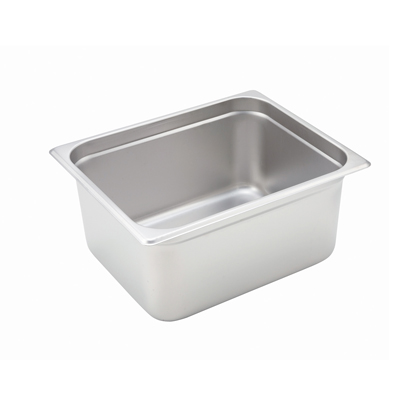Winco SPJH-206 Steam Table Pan, Half Size, 10-3/8" x 12-3/4" x 6" Deep