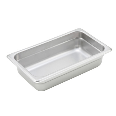 Winco SPJH-402 Steam Table Pan, 1/4 size, 10-5/6" x 6-5/16" x 2-1/2" deep, 22 gauge heavy weight, anti-jamming, 18/8 stainless steel, NSF