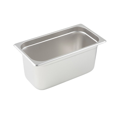 Winco SPJL-306 Steam Table Pan, 1/3 size, 6-7/8" x 12-3/4" x 6" deep, 25 gauge standard weight, anti-jamming, 18/8 stainless steel, NSF