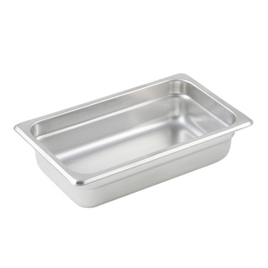 Winco SPJL-402 Steam Table Pan, 1/4 size, 10-5/6" x 6-5/16" x 2-1/2" deep, 25 gauge standard weight, anti-jamming, 18/8 stainless steel, NSF
