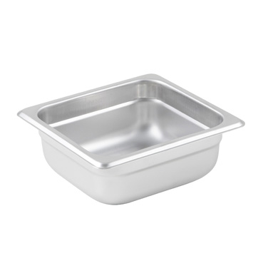 Winco SPJL-602 Steam Table Pan, 1/6 size, 6-7/8" x 6-5/16" x 2-1/2" deep, 25 gauge standard weight, anti-jamming, 18/8 stainless steel, NSF