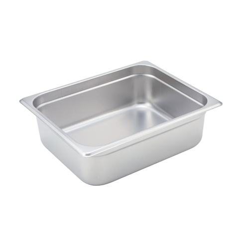 Winco SPJM-204 Steam Table Pan, half size, 10-3/8" x 12-3/4" x 4" deep, 24 gauge, anti-jamming, 18/8 stainless steel, NSF