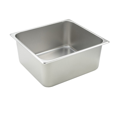 Winco SPTT6 Steam Table Pan, 2/3 size, 14" x 12-7/8" x 6" deep, 25 ga. standard weight, 18/8 stainless steel, NSF