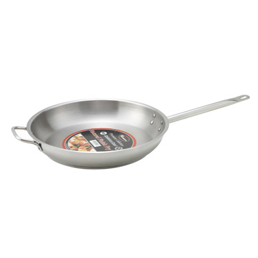 Winco SSFP-14 Stainless Steel Fry Pan – 14″ Dia., NSF