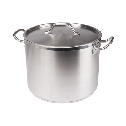 Winco SST-24 Stainless Steel Stock Pot 24 Qt w/ Cover