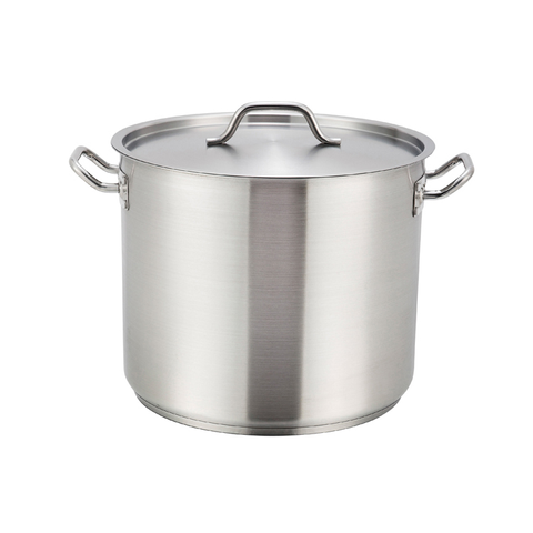 Winco SST-32 Stainless Steel Stock Pot 32 Qt w/ Cover