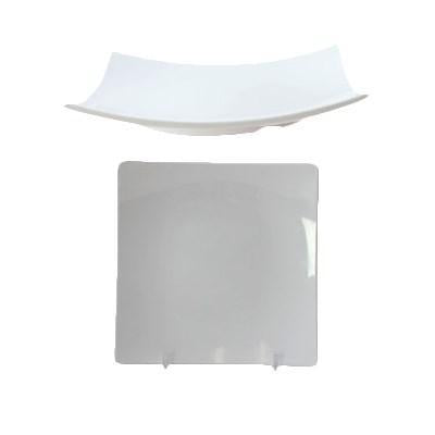 Thunder Group 24006WT Classic White 6" x 6" Square Flare Melamine Plate