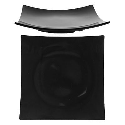 Thunder Group 24012BK Classic Black 12-3/8" x 12-3/8" Square Flare Melamine Plate