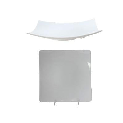 Thunder Group 24012WT Classic White 12-3/8" Square Melamine Plate