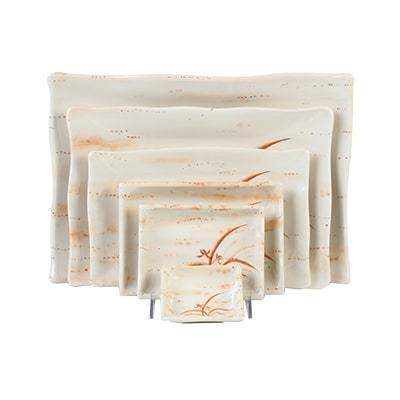 Thunder Group 2406 Gold Orchid 8 oz. Rectangular Melamine Wave Plate