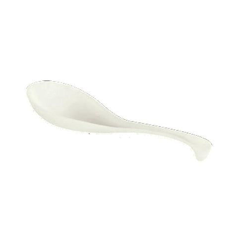 Thunder Group 7000V 1 oz. Ivory Melamine Asian Soup Spoon / Appetizer Spoon